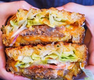 Cheeseburger toastie at Love Madre in Cheltenham