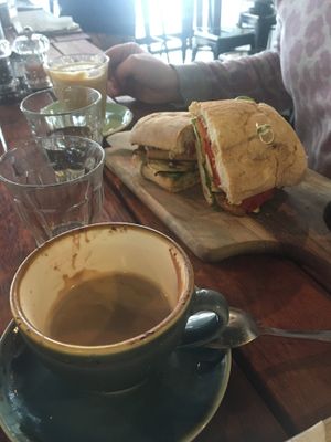 Tofu sandwich and hot chocolate at Love Madre in Cheltenham