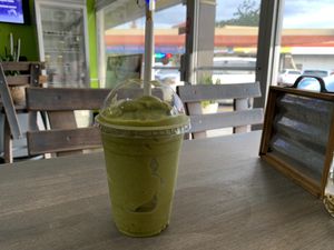 Full House smoothie - Kale, Pumpkin and Plantain  at Living Food and Juices in Kingston