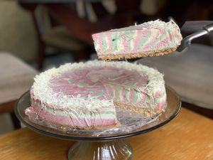 Fermented Zebra Cheez Coconut Cake at Living Food and Juices in Kingston