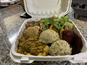 Our combination take out at Living Food and Juices in Kingston