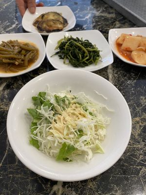 First four of ten. Lol. 🪬🪬🪬  at Pyeonhan Jipbap - 편한집밥 in Busan