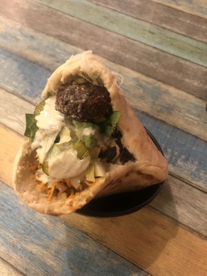 Falafel in pita for 100pesos at Eat Bar in Playa Del Carmen