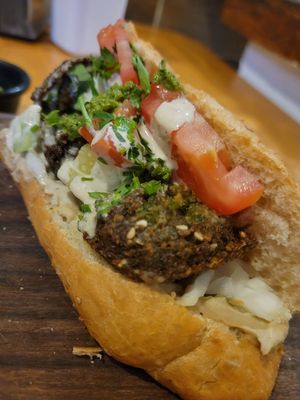 Falafel baguette at Eat Bar in Playa Del Carmen