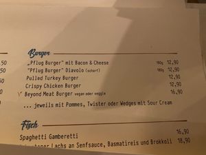 Vegan übertrieben viel teurer als Fleisch at Judy's Pflug in Karlsruhe