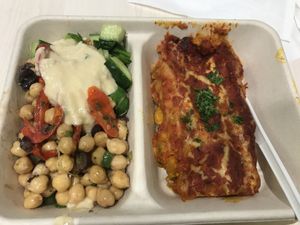Vegan cannelloni and 2 side salads at Revive Vegan Cafe - Lorne St in Auckland