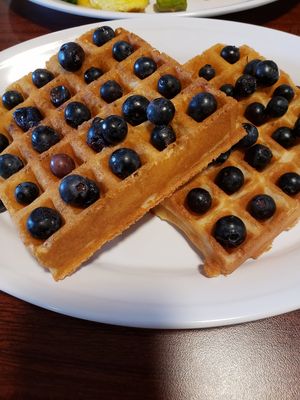 Blueberry Waffles at Waffles and Whatnot in Anchorage