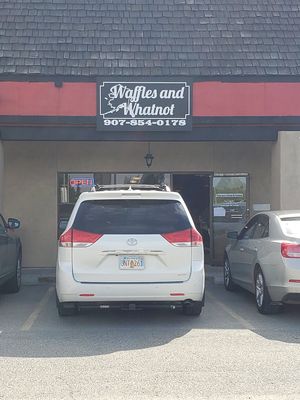 Front of place at Waffles and Whatnot in Anchorage