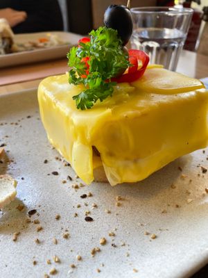 Traditional francesinha (vegan) at Tudo aos Molhos in Sao Joao Da Madeira