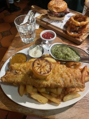 Vegan fish and chips   at The Pullman in Folkestone