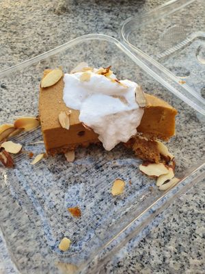 Pumpkin Almond Cheesecake  at Golden Era Vegan Restaurant in San Francisco