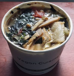 Spicy Sweet and Sour Soup at Golden Era Vegan Restaurant in San Francisco