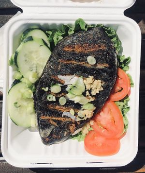 Crispy sea patty at Golden Era Vegan Restaurant in San Francisco