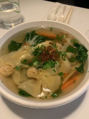 Good wonton soup at Golden Era Vegan Restaurant in San Francisco