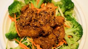 vegan lemon grass chicken at Golden Era Vegan Restaurant in San Francisco