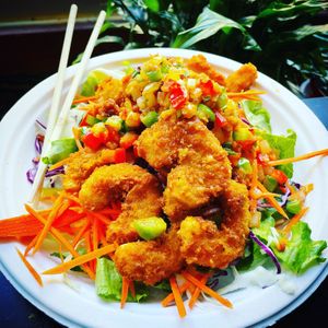 Vegan Spicy Shrimp at Golden Era Vegan Restaurant in San Francisco