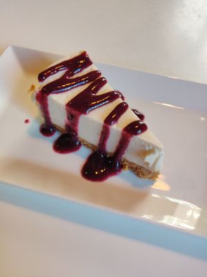 Blueberry cheesecake at Golden Era Vegan Restaurant in San Francisco