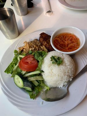 Saigon rice plate at Golden Era Vegan Restaurant in San Francisco