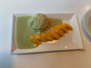 Mango sticky rice (delicious!) at Golden Era Vegan Restaurant in San Francisco