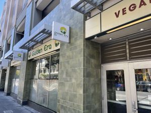 Outside  at Golden Era Vegan Restaurant in San Francisco