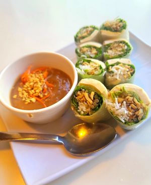 Spring rolls at Golden Era Vegan Restaurant in San Francisco