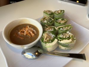 Spring rolls  at Golden Era Vegan Restaurant in San Francisco