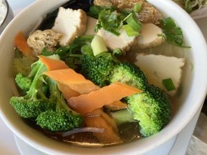 Golden Era noodle soup  at Golden Era Vegan Restaurant in San Francisco