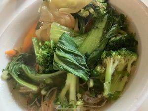 Wonton soup  at Golden Era Vegan Restaurant in San Francisco