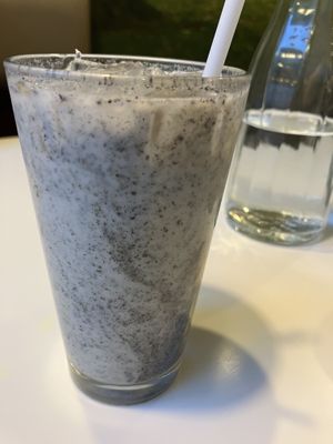 Black sesame latte (cold)  at Golden Era Vegan Restaurant in San Francisco
