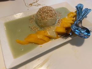 Mango Sticky Rice at Golden Era Vegan Restaurant in San Francisco