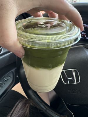 Iced matcha with oat milk   at Golden Era Vegan Restaurant in San Francisco
