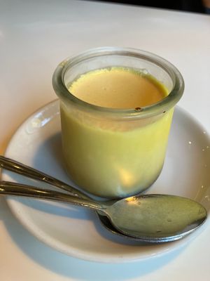 Caramel flan at Golden Era Vegan Restaurant in San Francisco