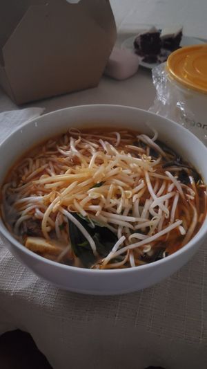 Spicy Noodle Soup - Bun Bo Hue at Golden Era Vegan Restaurant in San Francisco
