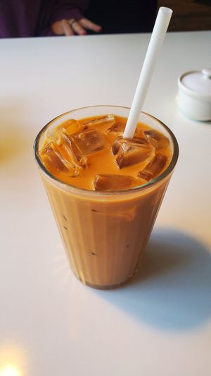 Thai Iced Tea at Golden Era Vegan Restaurant in San Francisco
