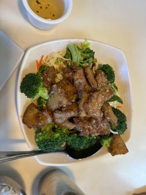 Lemongrass chicken pot  at Golden Era Vegan Restaurant in San Francisco
