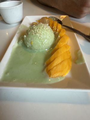 Sticky rice and mango  at Golden Era Vegan Restaurant in San Francisco