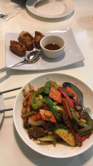 Delicious vegan Spicy Kung Pao at Golden Era Vegan Restaurant in San Francisco