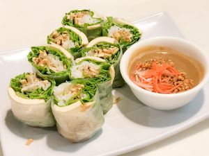Spring rolls  at Golden Era Vegan Restaurant in San Francisco