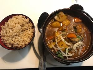Mammas clay pot and brown rice at Golden Era Vegan Restaurant in San Francisco