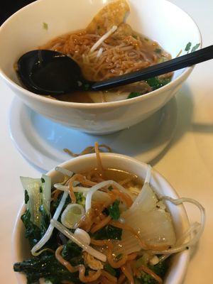 Wonton noodle soup  at Golden Era Vegan Restaurant in San Francisco
