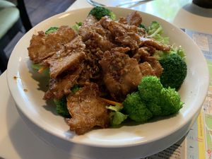 Lemongrass chicken - stunningly good at Golden Era Vegan Restaurant in San Francisco