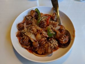 Chinese sweet and sour at Golden Era Vegan Restaurant in San Francisco