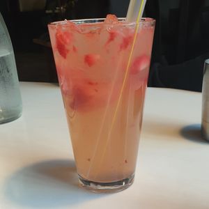 Strawberry lemonade at Golden Era Vegan Restaurant in San Francisco
