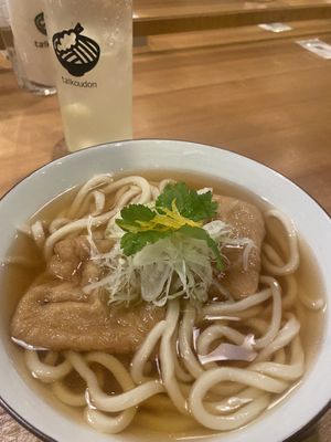 Sweet tofu udon   at Taiko Udon in Hiroshima