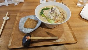 Soy milk udon at Taiko Udon in Hiroshima