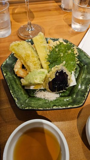 Vegan tempura at Taiko Udon in Hiroshima