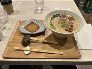 Dandan ramen with side of tofu  at Taiko Udon in Hiroshima