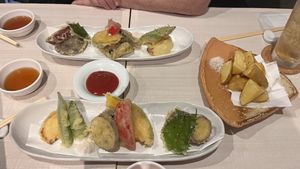 Vegan tempura   at Taiko Udon in Hiroshima