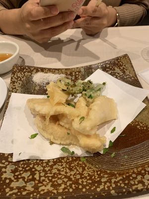 Bamboo shoot tempura   at Taiko Udon in Hiroshima