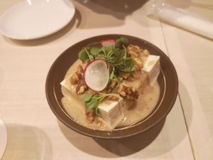 Tofu in walnut sauce YUMMYYYYY at Taiko Udon in Hiroshima